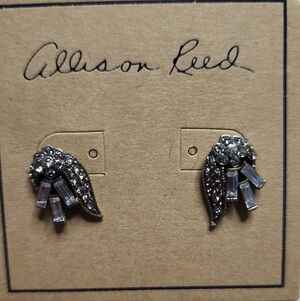 Allison Reed Silver Crystal Earrings NEW